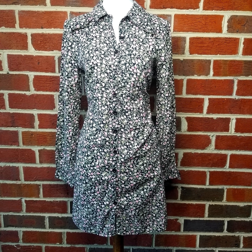 BDG Floral Shirt Dress M